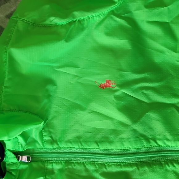 Ralph Lauren Windbraker Jacket Packable Water Resistent Sze 5 Green Neon Color - Picture 13 of 17